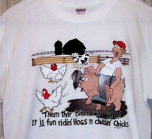 New T Shirt  Ridin Hogs & Chasin Chicks  Sz SM   5XL  