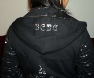 NWT BCBG Max Azria Sequin Heart Hoodie Jacket Sz. Med  
