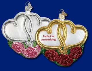 GOLD HEART & ROSE OLD WORLD CHRISTMAS ORNAMENT 30023  