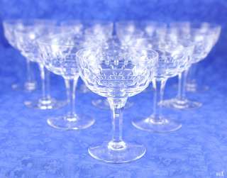 10 English Stuart CutCrystal Sherbert/Champagne Glasses  