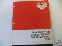 Versatile 4400 Swather Parts Manual 1982  