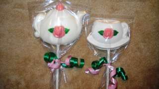 Chocolate Tea Party Teapot Teacup Alice in Wonderland Favors Lollipops 