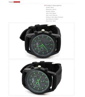 new fashion green calibration rubber sport wrist watch gender men