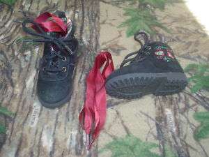 Toddler Girls Black Suede Hiking Shoes Boots Size 5  