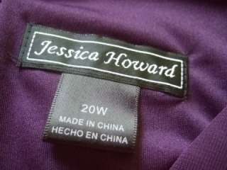 JESSICA HOWARD plum v neck beaded party dress NWT 20W  