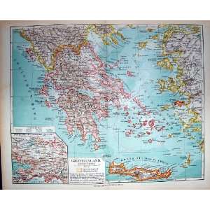   Griechenland Kreta Meyers Atlas 1900  Küche & Haushalt