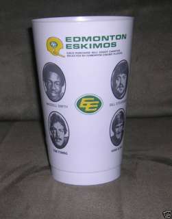 1980 CFL Edmonton Eskimos Slurpee Cup Waddell Smith  