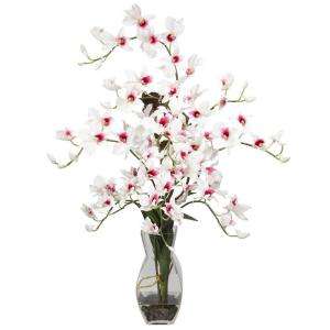   Dendrobium with Vase Silk Flower Arrangement 1190 WH 