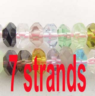 wholesale lot 7 strand mix crystal glass loose beads  