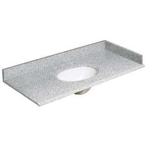 Foremost 49 in. W Granite Vanity Top in Rushmore Grey and Basin in 