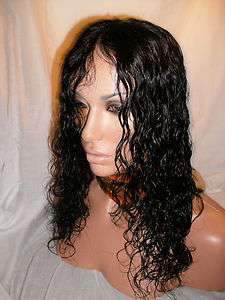 Full Lace Wig Wavy 14 #1b LACE CUT BUT NEW Never Worn Indian Remy 