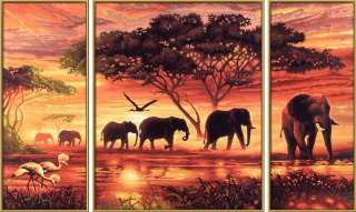 zahlen meisterklasse triptychon afrika elefanten karawane 50 x80 