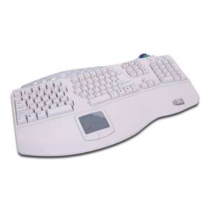 Adesso Tru Form Pro PS/2 Ergonomic Keyboard with Touchpad (White) at 