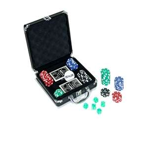 XFX Poker Game Set   100 Chips in 4 colors, 2 Decks, 5 Dice, Dealer 