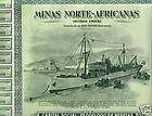   1956 MOROCCO SPAIN MINING BOND w ALL COUPS SHIP/TRUCKS/CO​ASTAL MAP