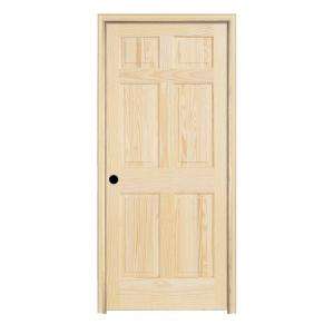   Unfinished Right Hand 6 Panel Prehung Door 709545 