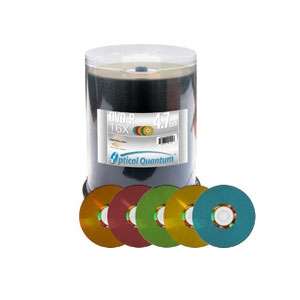 Optical Quantum OQDMR16CRLS DVD R Spindle   100 Pack, 16X DVD R, Color 
