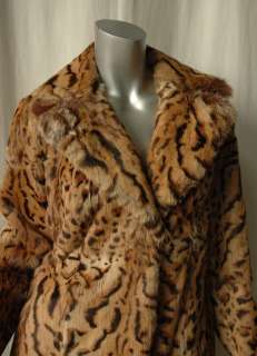 TORY BURCH Leopard Print RABBIT FUR Coat Jacket XS  