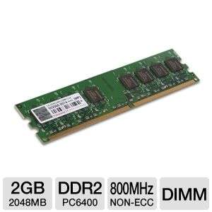 Transcend JM800QLU 2G 2GB Memory Module   PC6400, DDR2, 800MHZ, DIMM 