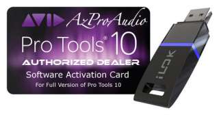 AVID PRO TOOLS 10 PROTOOLS SOFTWARE ACTIVATION CARD & iLOK USB DONGLE 