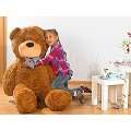  Riesen Teddy Teddybär mit Masche110 cm sehr weich beige 