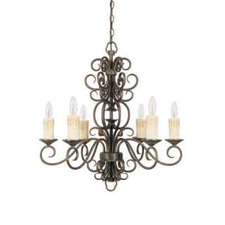 World Imports Sheffield Collection French Bronze 6 Light Chandelier 