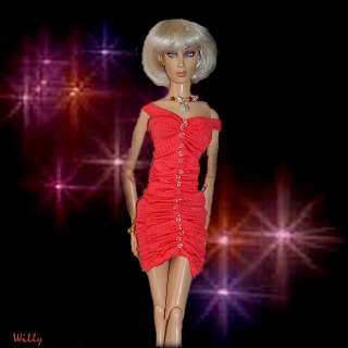 16SYBARITE. TYLER HOT HOT .LITTLE RED DRESS WITH NECKLACE 