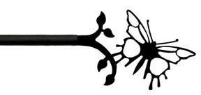 Black Wrought Iron BUTTERFLY Curtain Rod 21 130 Girls  