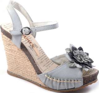 Wedge Sandalen Keil Absatz blau braun schwarz grau Sommer Schuhe 