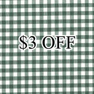 YARN DYED COTTON CLOTH FABRIC GINGHAM PLAID SOLID GREEN  