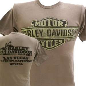 Harley Davidson Las Vegas Dealer Tee T Shirt GRAY SMALL #BRAVA1  
