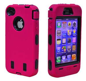 DELUXE HOT PINK HARD CASE COVER SILICONE SKIN FOR IPHONE 4 4G 4S 4TH 
