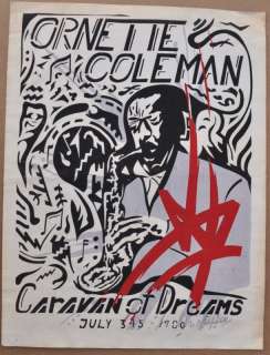 ORNETTE COLEMAN 1986 Caravan Of Dreams concert poster  