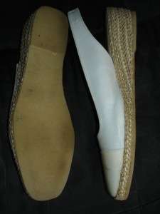 ANDRE ASSOUS WHITE SLINGBACK WEDGE SHOES 10 M  