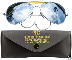 Aviator Mirror Retro Sunglasses Air Force Style  
