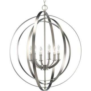 Thomasville Lighting Equinox Collection Burnished Silver 6 Light Foyer 