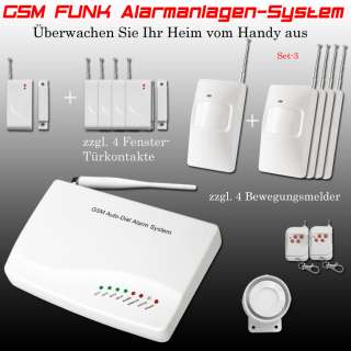 GSM Funk Alarmanlagen Komplettset* Alarm/SMS/Anruf  