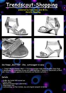 GLITTER++ Strass Stiletto High Heels Pumps Damenschuhe Schuhe neu 