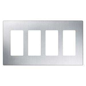 Claro 4 Gang Wall Plate, Stainless Steel CW 4 SS 
