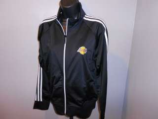 NEW Los Angeles LAKERS Womens Large L Adidas Embroidered Zip Track 