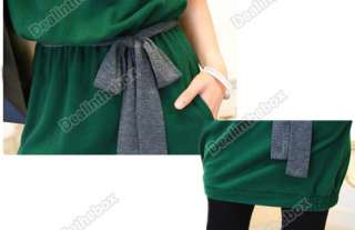   Fashion Batwing Dolman Short Sleeve Casual Cotton Mini Dress  