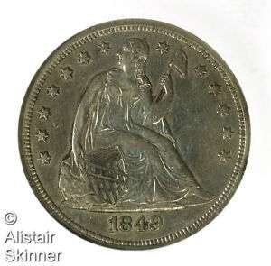 1849 Seated Dollar NGC AU55  