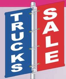 TRUCKS SALE STREET BANNER 2 SIDED WITH BRACKETS  