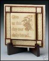 New Our Father Prayer Plaque and Wooden Stand  