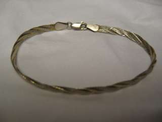 Braided Herringbone 925 Sterling Silver Bracelet  