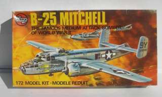 RARE AND VINTAGE 1975 AIRFIX 1/72 SCALE WWII USAAF NORTH AMERICAN B 25 