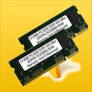 1GB 2 x512MB RAM DDR PC3200 400MHZ LAPTOP MEMORY SODIMM  