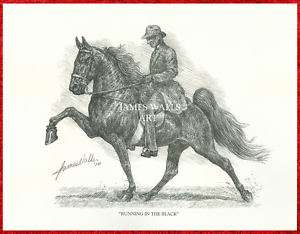 TENNESSEE WALKING HORSE ART RUNNING by JAMES WALLS  