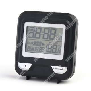 wireless weather station LCD Indoor Thermometer W Clock  