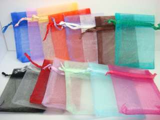 PLAIN PURE COLOUR ORGANZA JEWELLERY WEDDING FAVOURS GIFT BAGS 4X6 